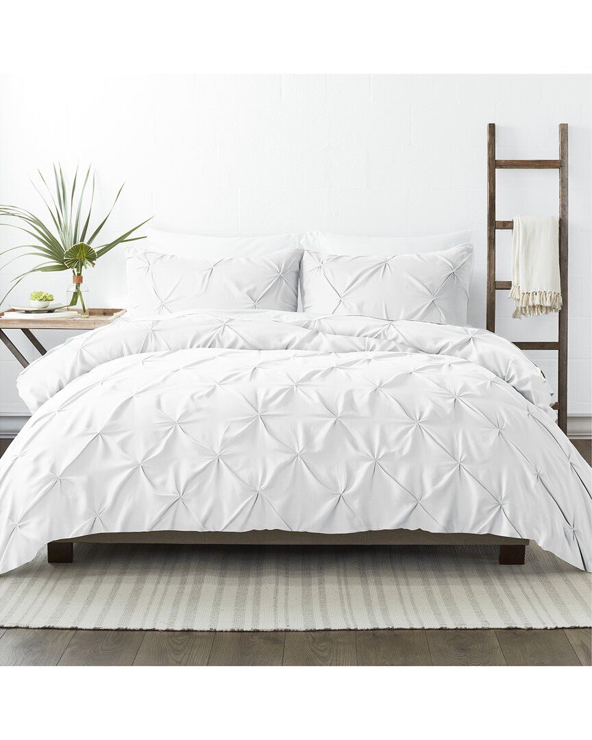Home Collection Ultra Soft 3Pc Pinch Pleat White Duvet Set | Ruelala