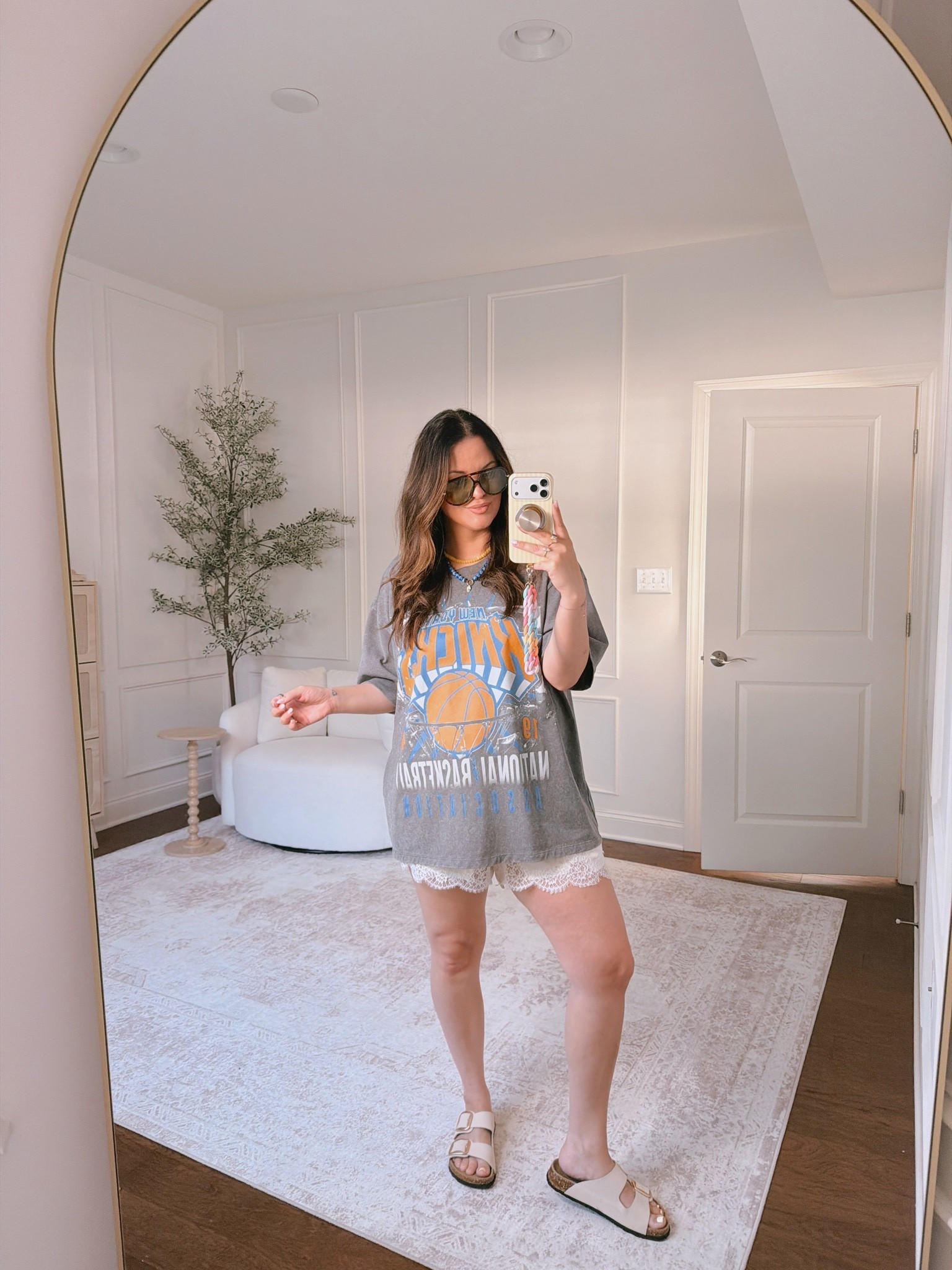 Wearing a 2XL in the tee & an XL in the shorts

#LTKootd #LTKmomlife #LTKMidsize