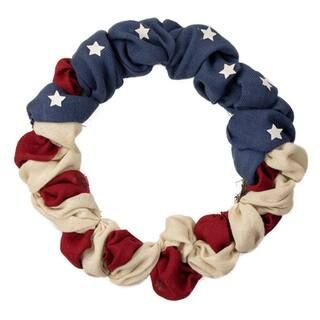 20" Americana Stars & Stripes Burlap Wreath | Michaels | Michaels Stores