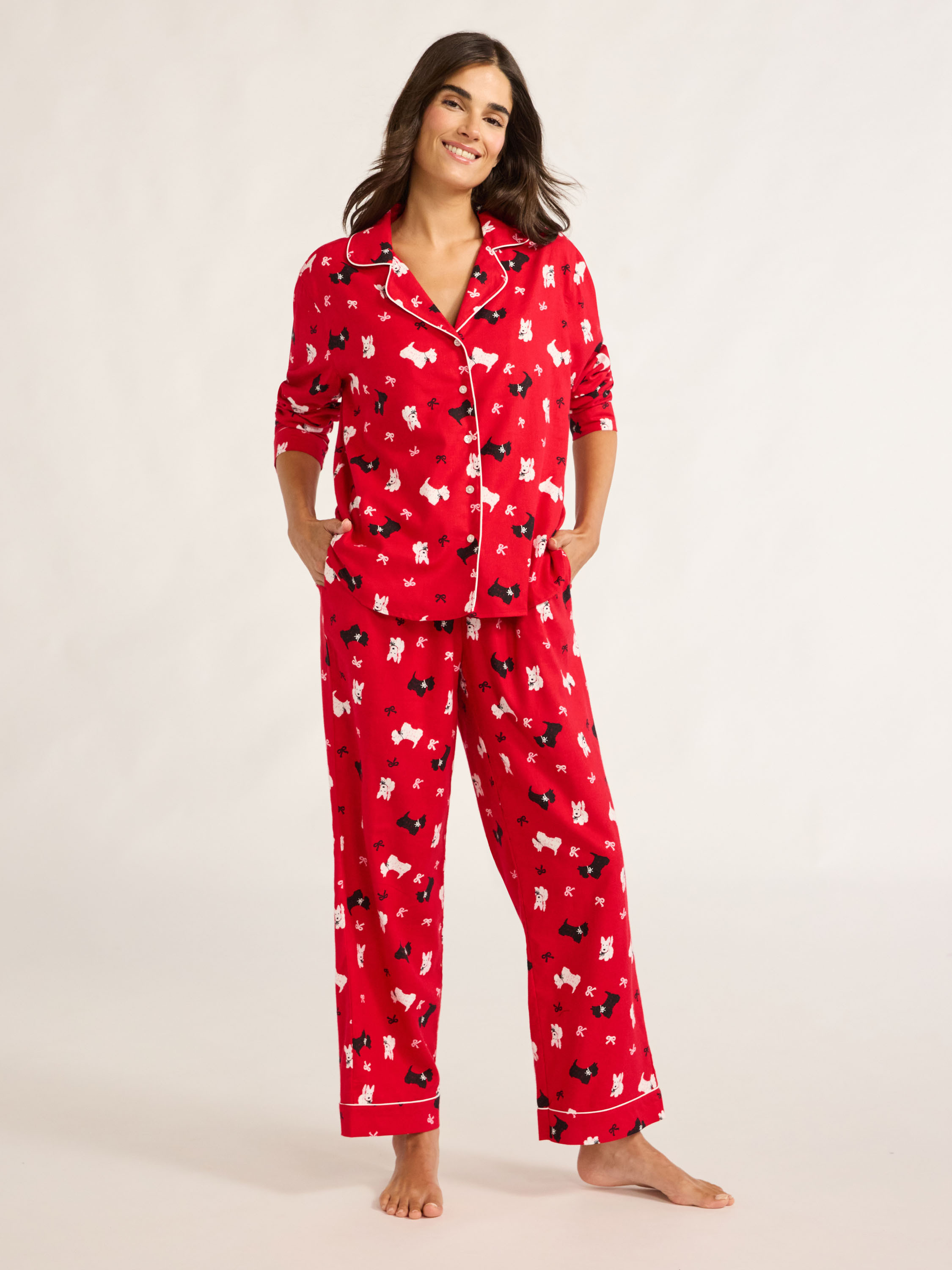 Joyspun Women's Flannel Long Sleeve Top and Pants Pajama Set, 2-Piece, Sizes XS-3X - Walmart.com | Walmart (US)