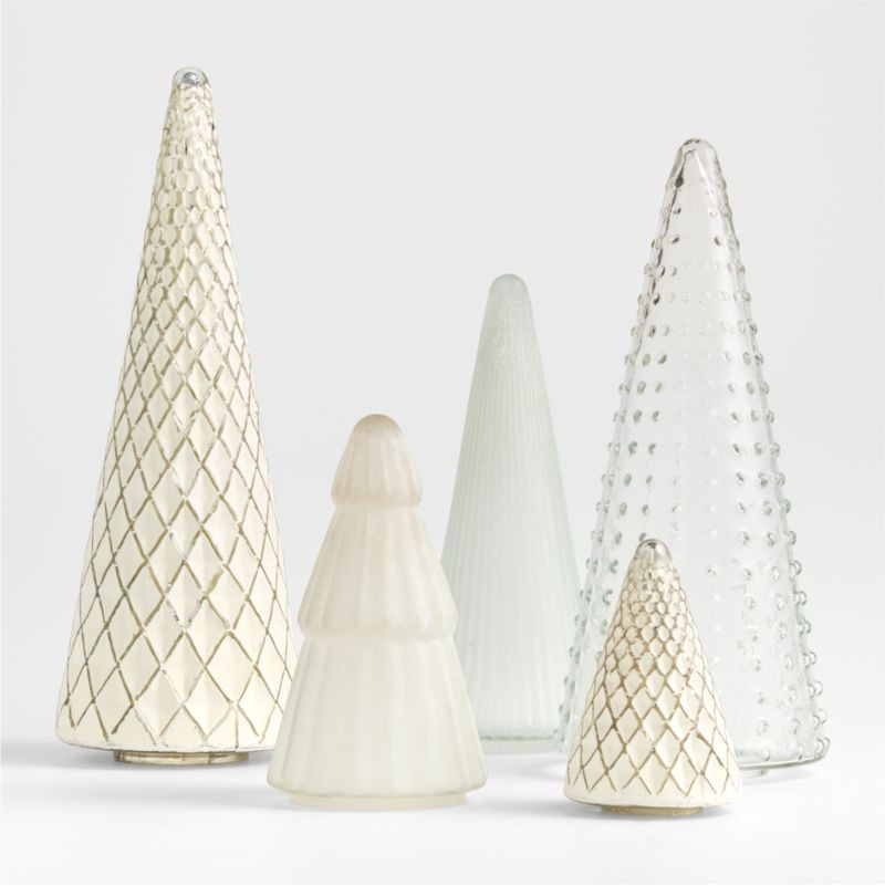 Winter Wonderland Holiday Trees, Set of 5 | Crate & Barrel | Crate & Barrel