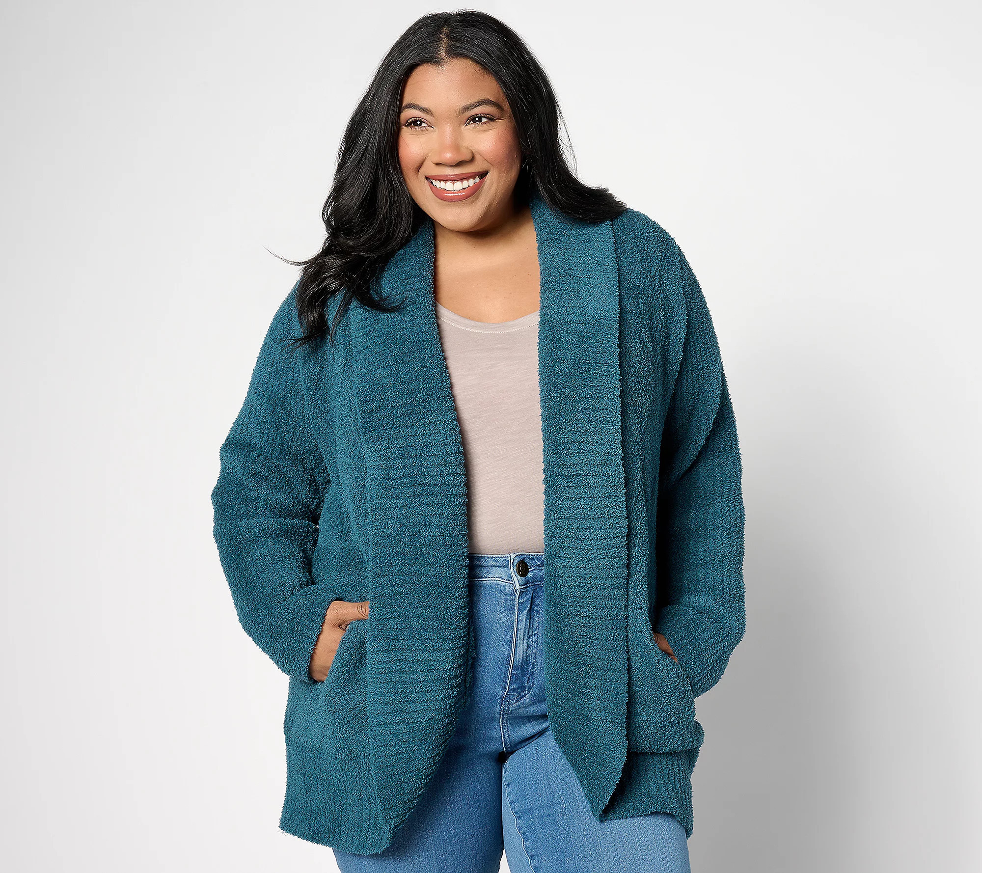 As Is Barefoot Dreams CozyChic Diamond Circle Cardigan | QVC