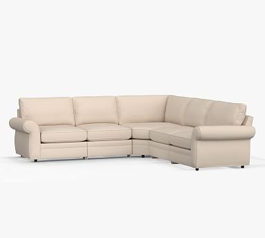 Pearce Roll Arm Upholstered 5-Piece Reclining Sectional with Wedge | Pottery Barn (US)