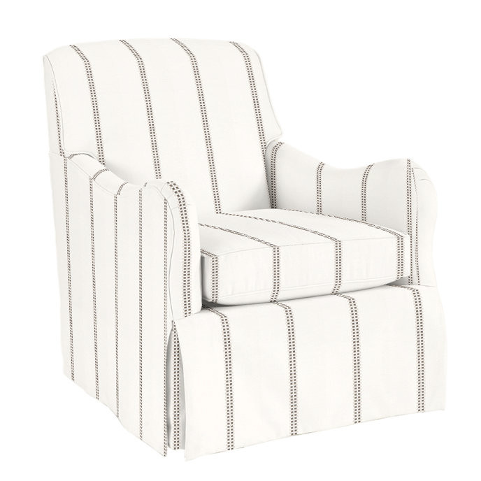 Elsie Swivel Glider Club Chair with Waterfall Skirt & Custom Fabric Options | Ballard Designs, Inc.
