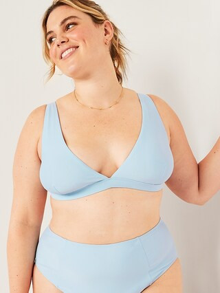 Classic Plunge Triangle Bikini Swim Top for Women | Old Navy (US)