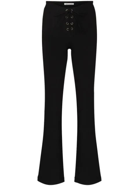 lace-up flared trousers | Farfetch (UK)