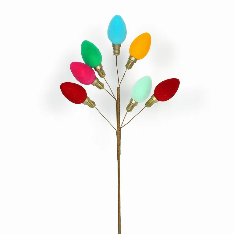 Fabric Bulbs Christmas Pick, Multicolor, 18 in, by Holiday Time - Walmart.com | Walmart (US)