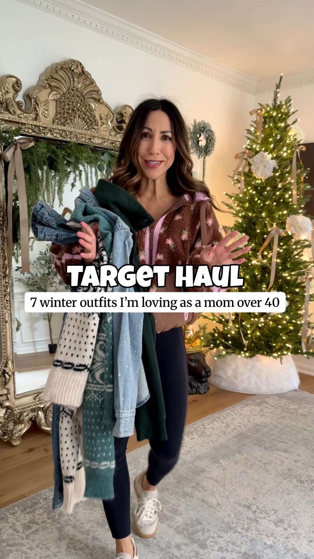 Ok so this Target haul is solid for early winter outfits. Leggings, jeans, sweatshirts,  sweaters, holiday outfits and cozy accessories. All about this fashion haul ladies! 

Top and sweater small.  Studded barrel jeans 0 (I folded mine under). Legging small. Flats TTS. Sneaker size down. Risen jeans, 25. 

Target style, Holiday outfits, target fashion

#LTKHoliday #LTKFindsUnder50 #LTKFindsUnder100