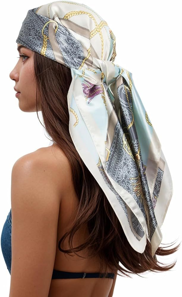 RIIQIICHY Head Scarf for Women Like Silk Scarf Hair Scarf Printed Square Scarf Bandanas for Women... | Amazon (US)
