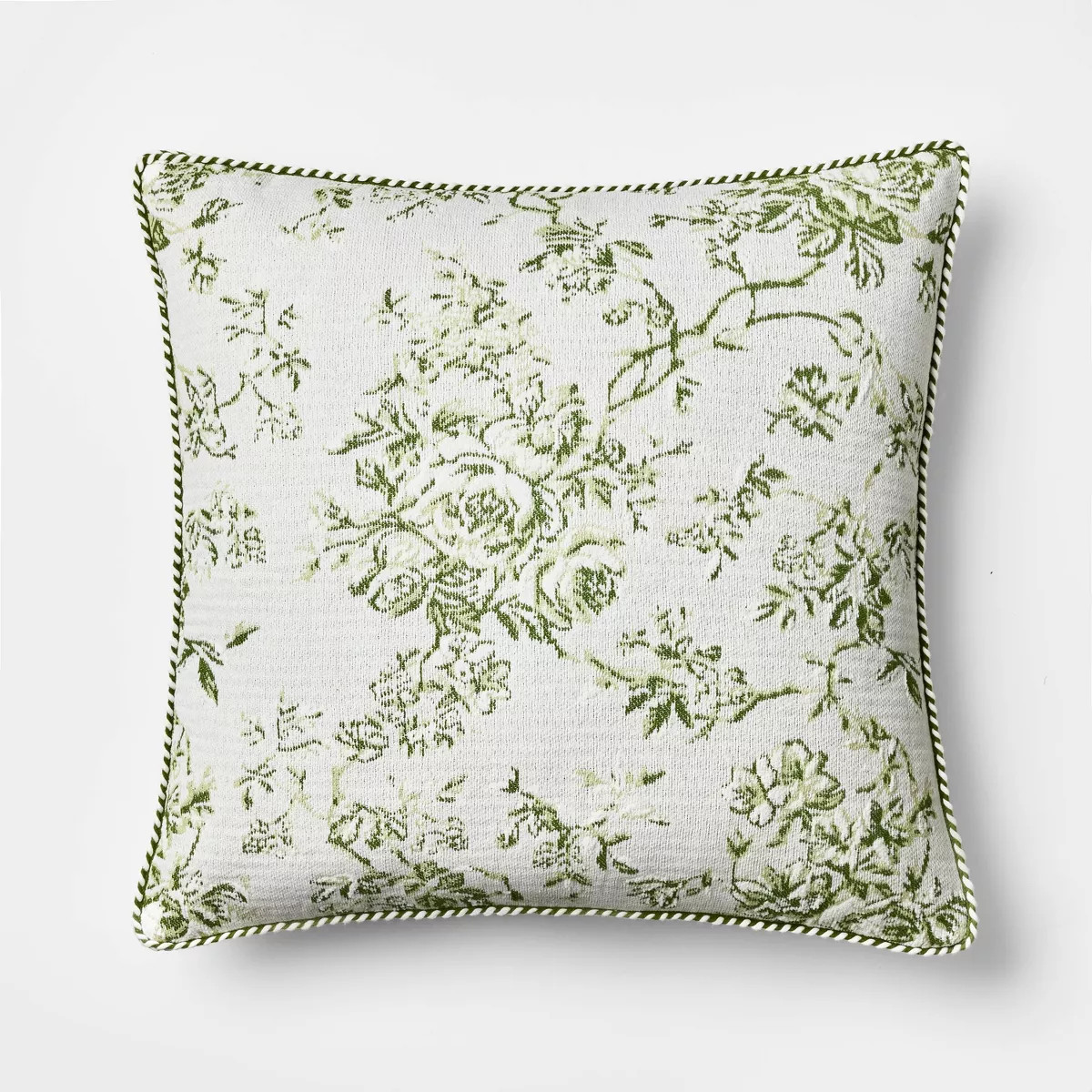 Oversized Square Floral Jacquard Pillow Green - Threshold™ designed with Studio McGee | Target