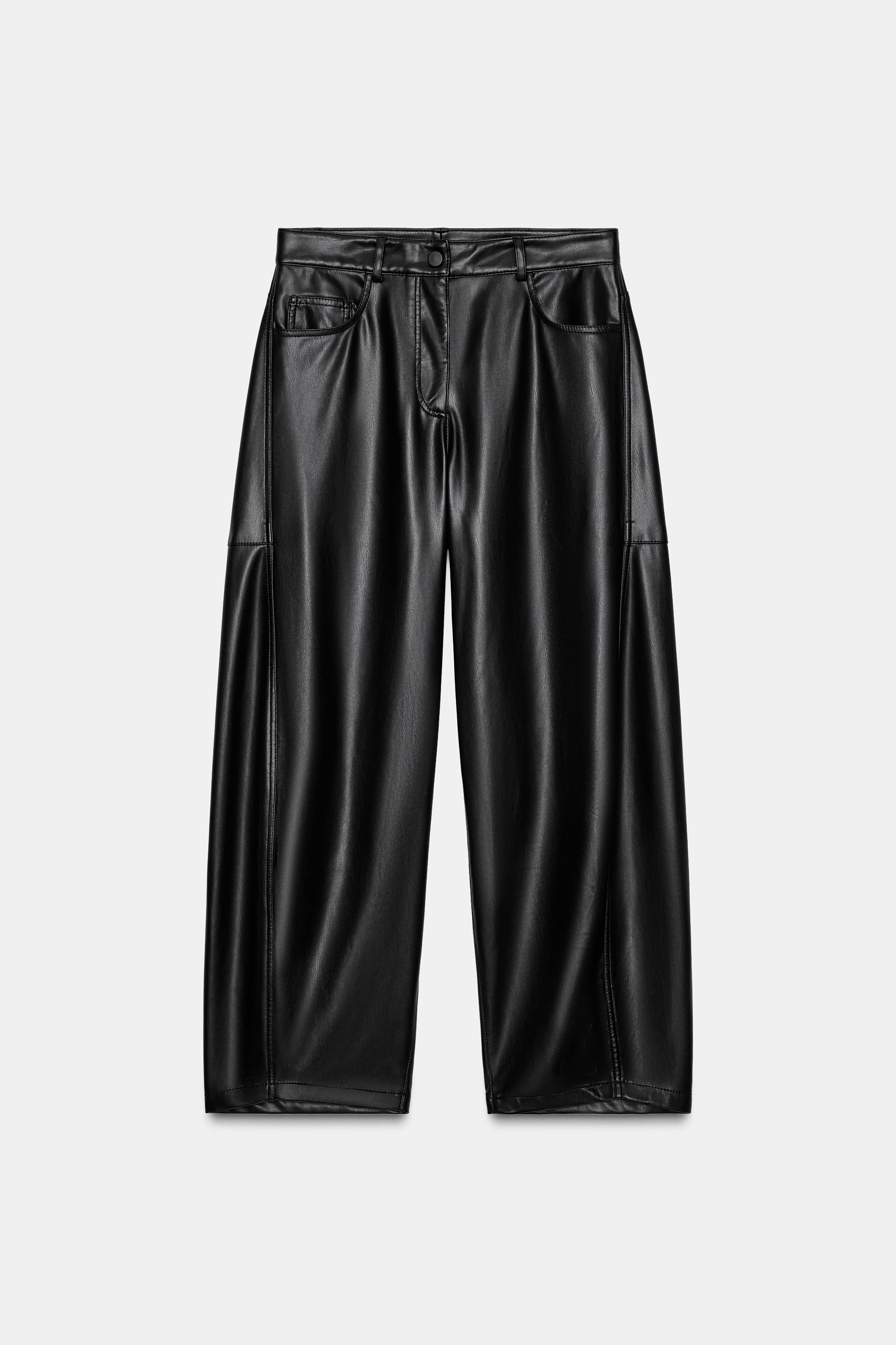 ZW COLLECTION FAUX LEATHER BALLOON PANTS | Zara US