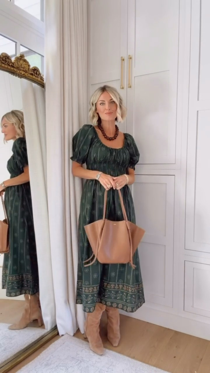 I feel like you can wear this midi dress to so much this fall - church, dinner, Thanksgiving, etc! Love the color & the patterns! Wearing S!

Loverly Grey, Target, fall dress, fall outfit, Thanksgiving outfit, suede boots

#LTKSeasonal