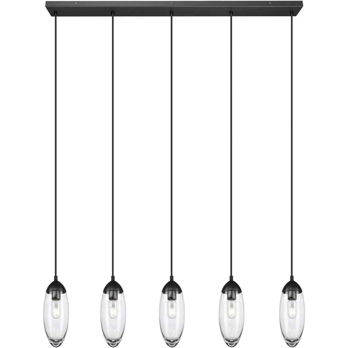 Z-Lite Arden 5 Light 42 inch Matte Black Linear Chandelier Ceiling Light one_size | 651P-5L-MB | Lowe's