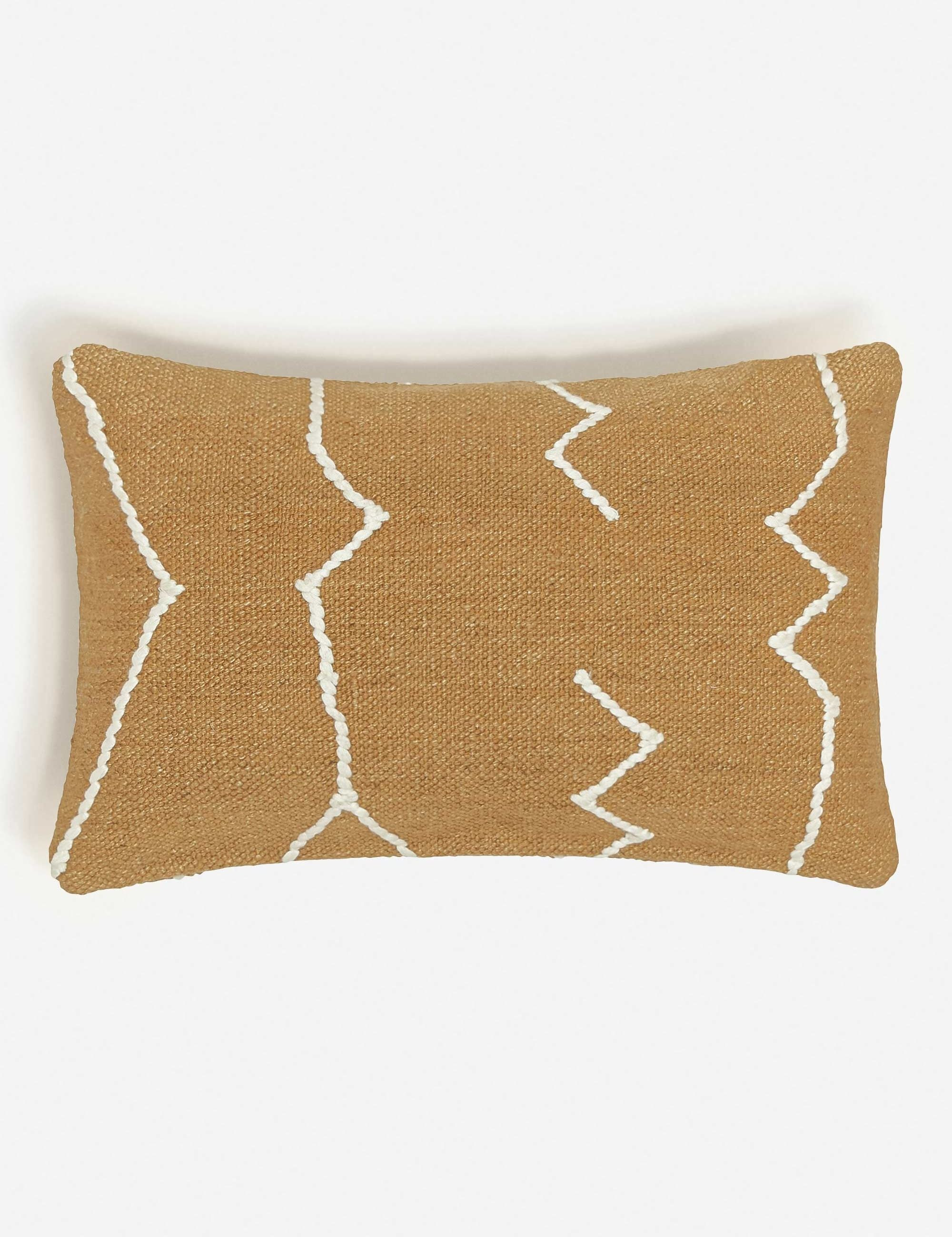 Moroccan Flatweave Lumbar Pillow, Ochre By Sarah Sherman Samuel | Lulu and Georgia 