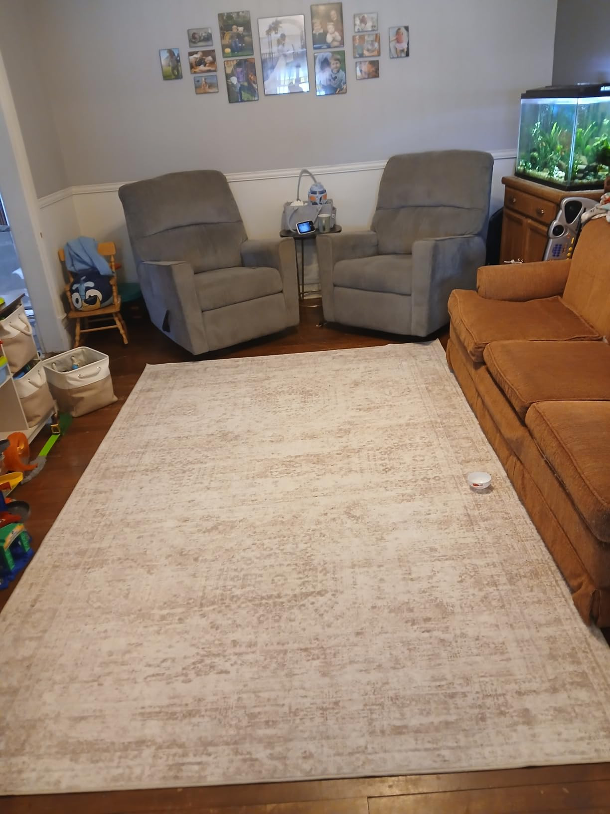 Washable Area Rug 8x10, Large Soft Rugs for Living Room Vintage Beige Carpet 8x10 Area Rugs for B... | Amazon (US)