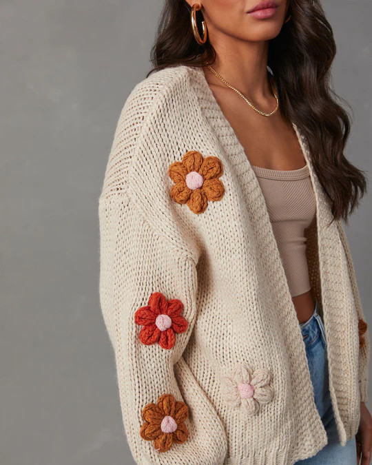Fallen Daisy Oversized Knit Cardigan | VICI
