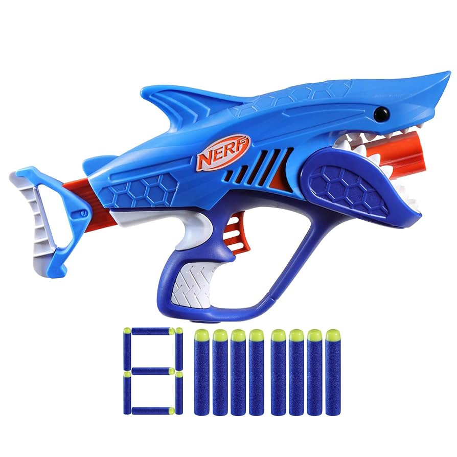 NERF Junior Wild Sharkfire, Easy Play Dart Blaster, 8 Nerf Elite Darts, Nerf Blaster Shark Toys f... | Amazon (US)