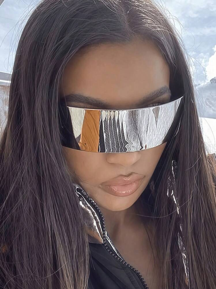 1pc Cyberpunk Future Style One-Piece Fashion Glasses, Stylish European And American Fashion Photo... | SHEIN