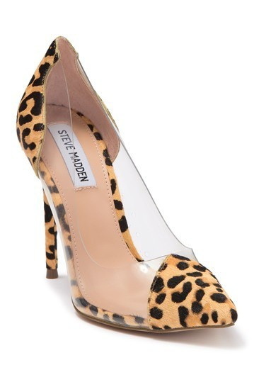 Malibu-L Leopard Haircalf Clear Pumps | Nordstrom Rack