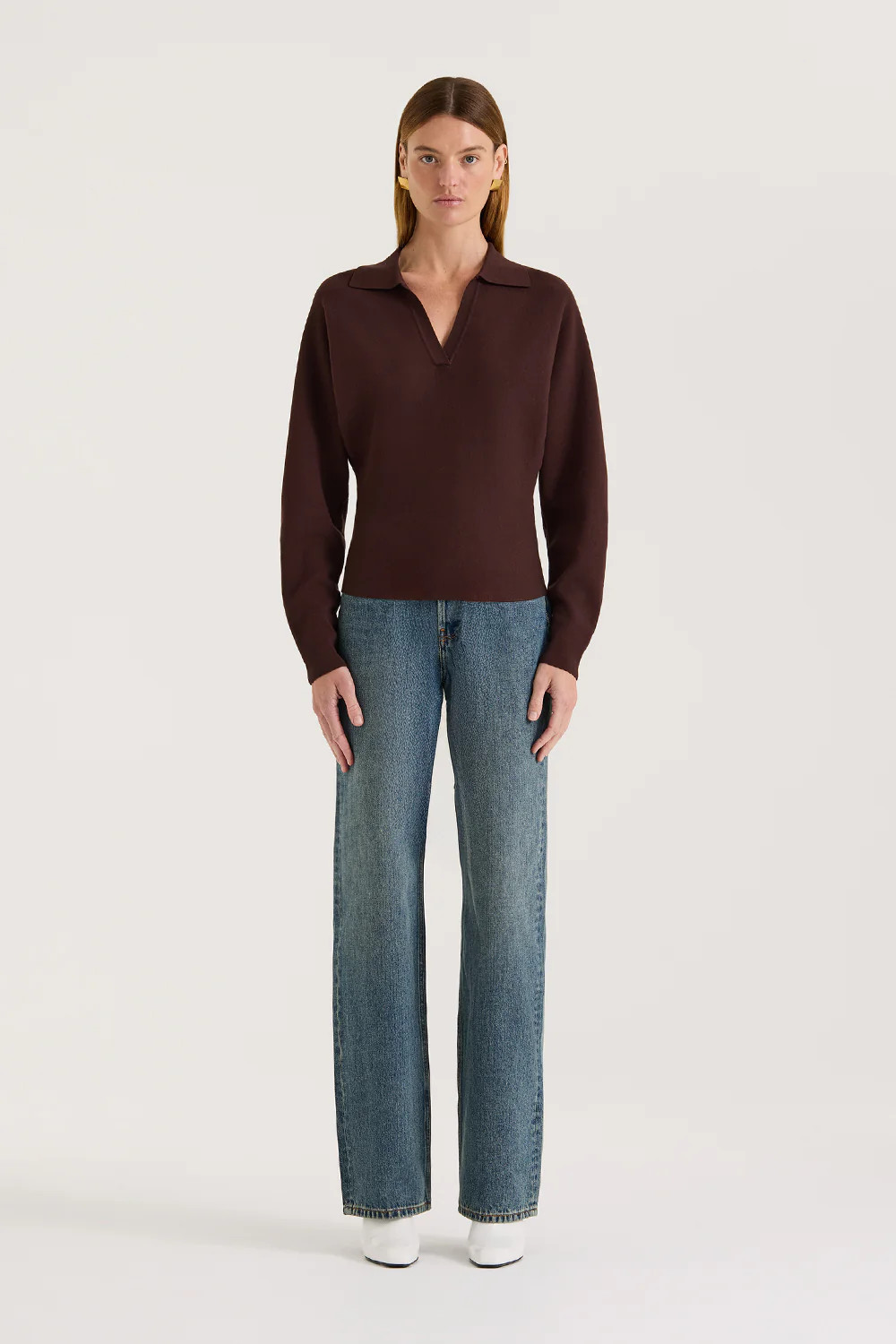 Zeya Long Sleeve Polo Top | Henne