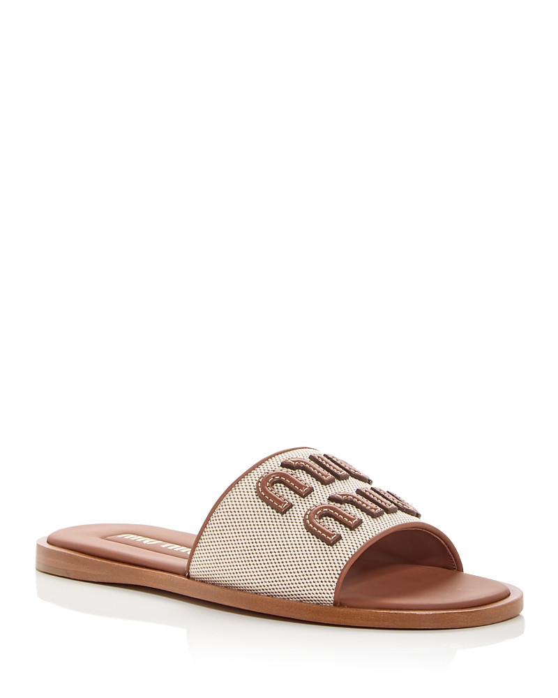 Miu Miu Women's Logo Slide Sandals | Bloomingdale's (US)