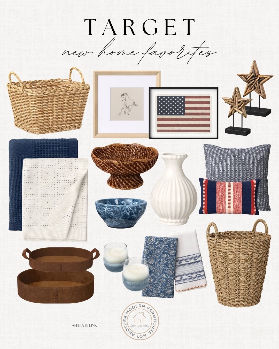 New Threshold red, white and blue home decor finds for a classic Americana summer refresh. 🇺🇸

Target home decor, Threshold finds, Americana decor, red white blue decor, summer home, patriotic decor, woven basket, wicker basket, blue throw blanket, cream throw blanket, decorative pillows, flag wall art, ceramic vase, blue bowl, woven tray, candle, summer decorating, classic home style, farmhouse decor, coastal home decor, neutral home accents, July 4th decor, porch decor, living room decor, seasonal home finds

#LTKSaleAlert #LTKHome #LTKSeasonal