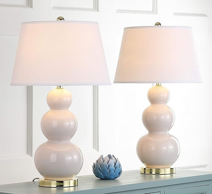 SAFAVIEH Lighting Collection Pamela Modern Contemporary Light Grey Triple Gourd Ceramic 27-inch B... | Amazon (US)