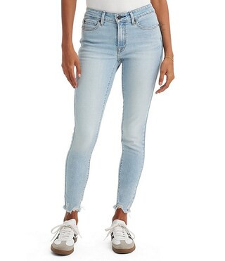 Levi's® 711 Mid Rise Frayed Hem Skinny Jeans | Dillard's