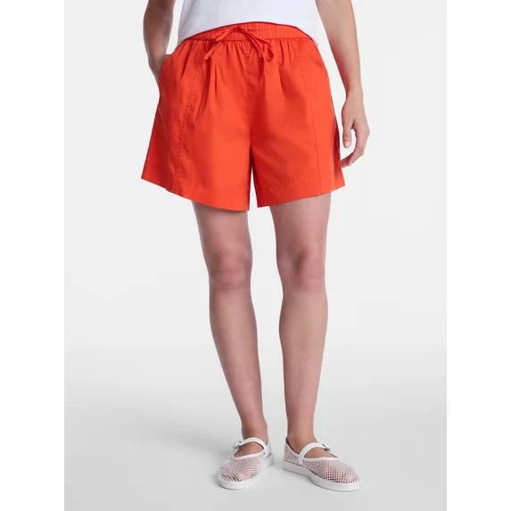 Time and Tru Women\u2019s Mid Rise Poplin Shorts, Sizes XS-XXXL | Walmart (US)