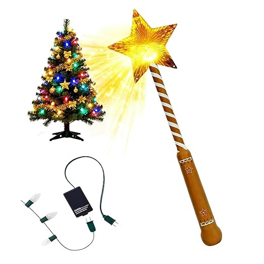Christmas Tree Wand - Magical Christmas Wand Remote Control Outlet, Wireless Musical LED Star/Sno... | Amazon (US)
