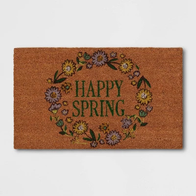 1'6"x2'6" Happy Spring Door Mat - Threshold™ | Target