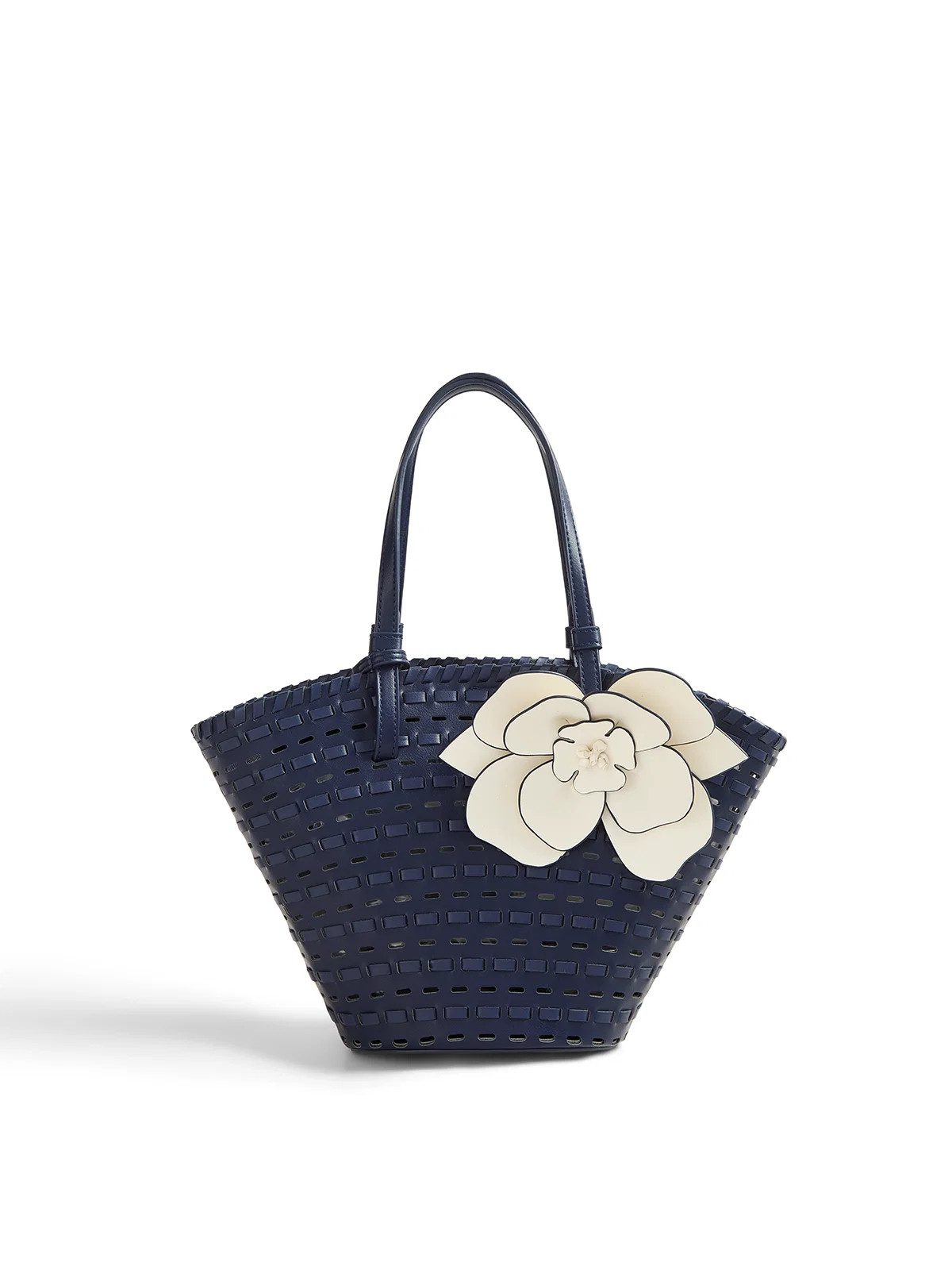 Woven Flower Decor Shoulder Tote | Commense