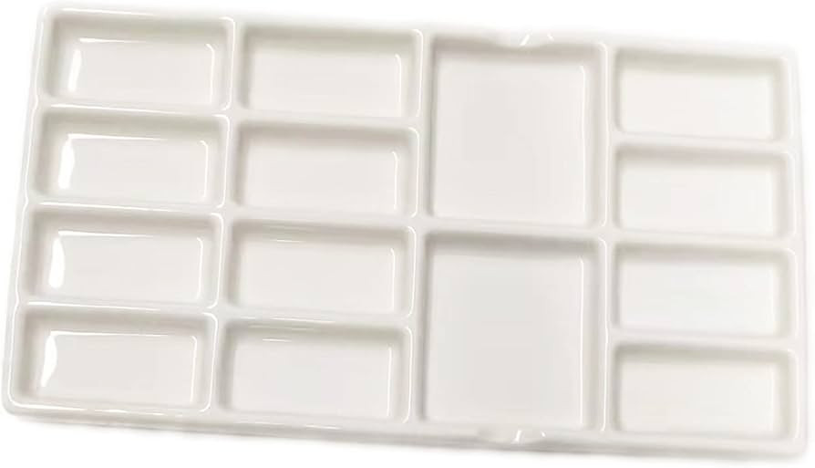 14 Wells Ceramic Artist Paint Palette - 8 Inch Porcelain Watercolor Painting Palette Ceramic Mixi... | Amazon (US)