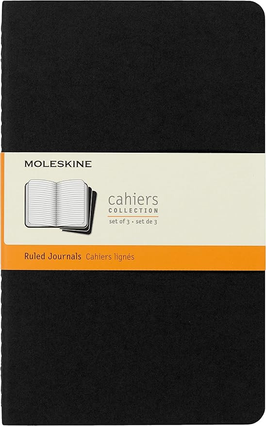 Moleskine Cahier Journal, Soft Cover, Large (5" x 8.25") Ruled/Lined, Black, 80 Pages (Set of 3) | Amazon (US)