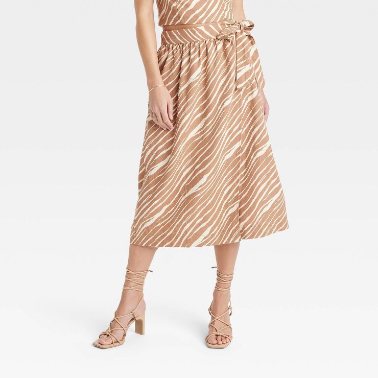 Women's Linen Wrap A-Line Skirt - A New Day™ | Target