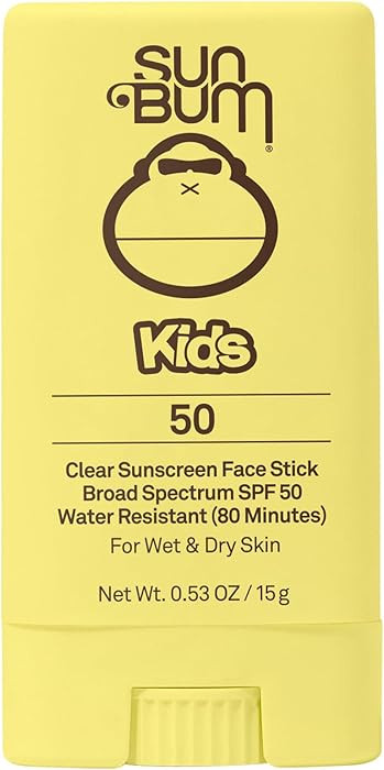 Sun Bum Kids SPF 50 Clear Face Stick Sunscreen - Wet or Dry Skin Application Broad Spectrum Sunsc... | Amazon (US)