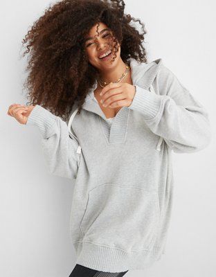 Aerie Down-To-Earth Henley Hoodie | Aerie