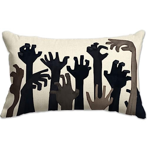 JXZYGMD Halloween Pillow Cover 12x20 Hand Halloween Lumbar Pillow Covers Decorations Outdoor Halloween Pillows Decorative for Halloween Home Decor for Sofa | Amazon (US)