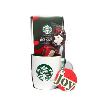 Starbucks Logo Mug with Peppermint Cocoa and Chocolate Covered Spoon Gift Set - 1.3oz/3pc | Target