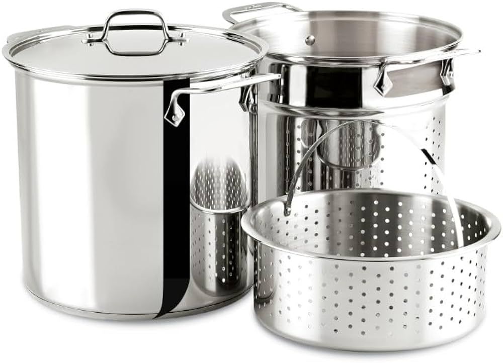 All-Clad Specialty Stainless Steel Stockpot, Multi-Pot with Strainer 8 Quart Induction Oven Broil... | Amazon (US)