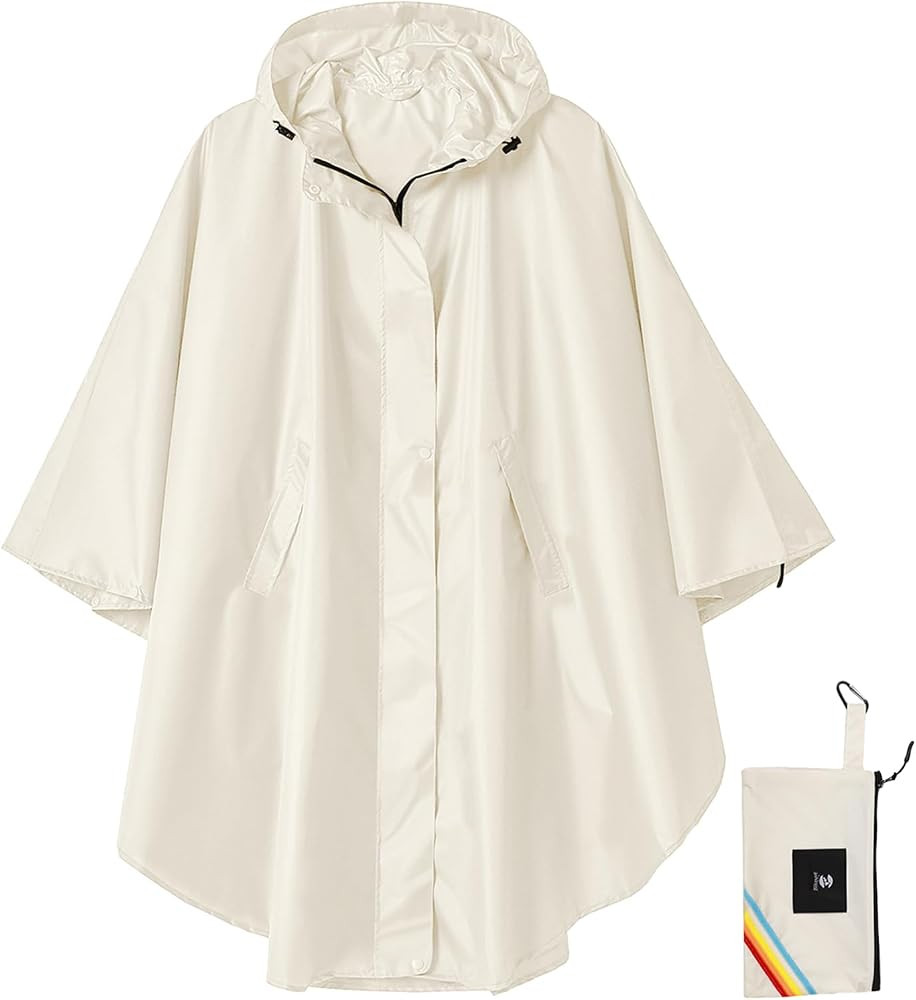 SaphiRose Unisex Rain Poncho Hooded Waterproof Raincoat for Adults Women | Amazon (US)