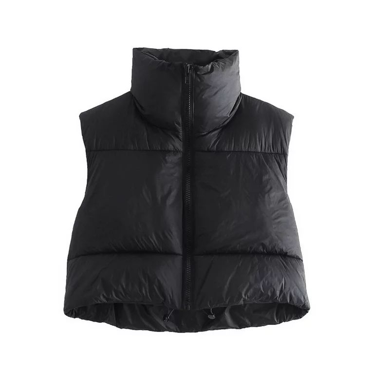 One opening Women's Winter Crop Vest Lightweight Sleeveless Warm Outerwear Puffer Vest Padded Gil... | Walmart (US)
