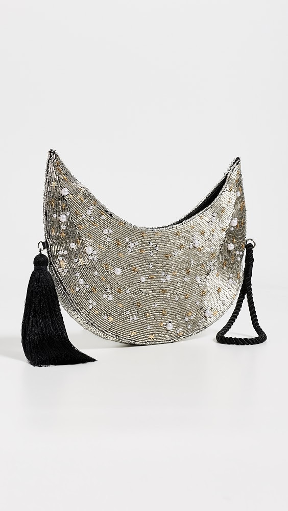 SIMONMILLER Beaded Crescent Wristlet Black/Silver One Size | Shopbop