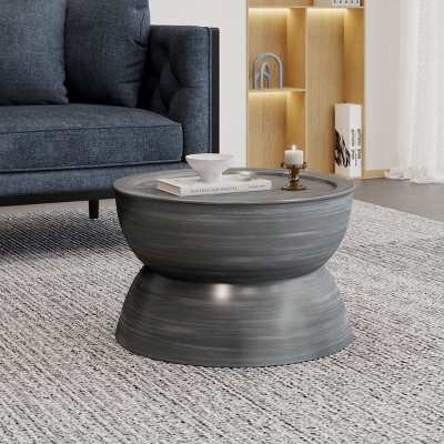Modern Silver Unique Coffee Tables Metal End Tables Round Hammered Small Coffee Table Target Hourglass Accent Table For Living Room-Cuddlewood | Target