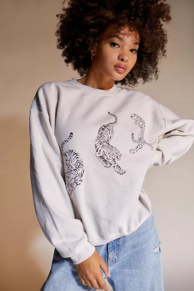 Project Social T Tiger Pullover Sweatshirt | Urban Outfitters (US and RoW)