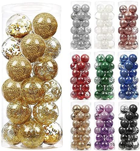 Amazon.com: Wironlst 70mm/2.76" Christmas Ball Ornaments Shatterproof Clear Large Plastic Hanging... | Amazon (US)