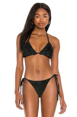 DEVON WINDSOR Carine Bikini Top in Midnight Green from Revolve.com | Revolve Clothing (Global)