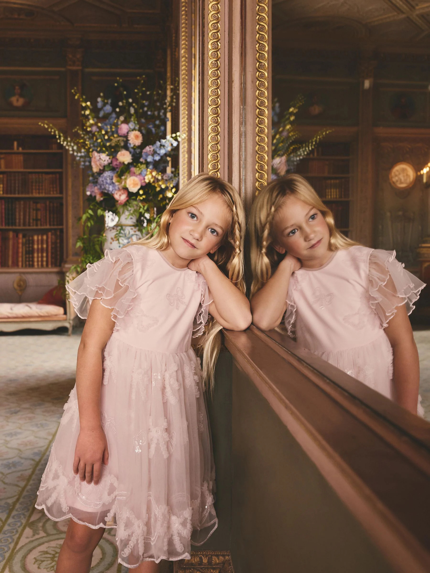 Next Pink Bow Embellished Mesh Occasion Dress (3-16yrs) | Next US