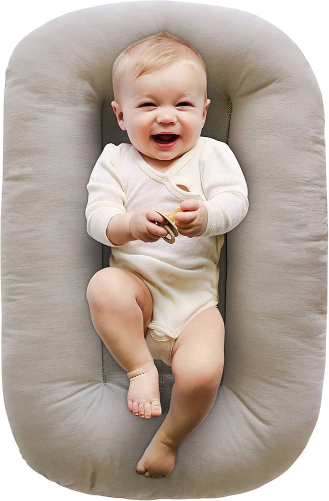 Boxigo Lounger 100% Organic Bare Baby and Infant Floor Seat Newborn Essentials Microfiber Fill, C... | Amazon (US)
