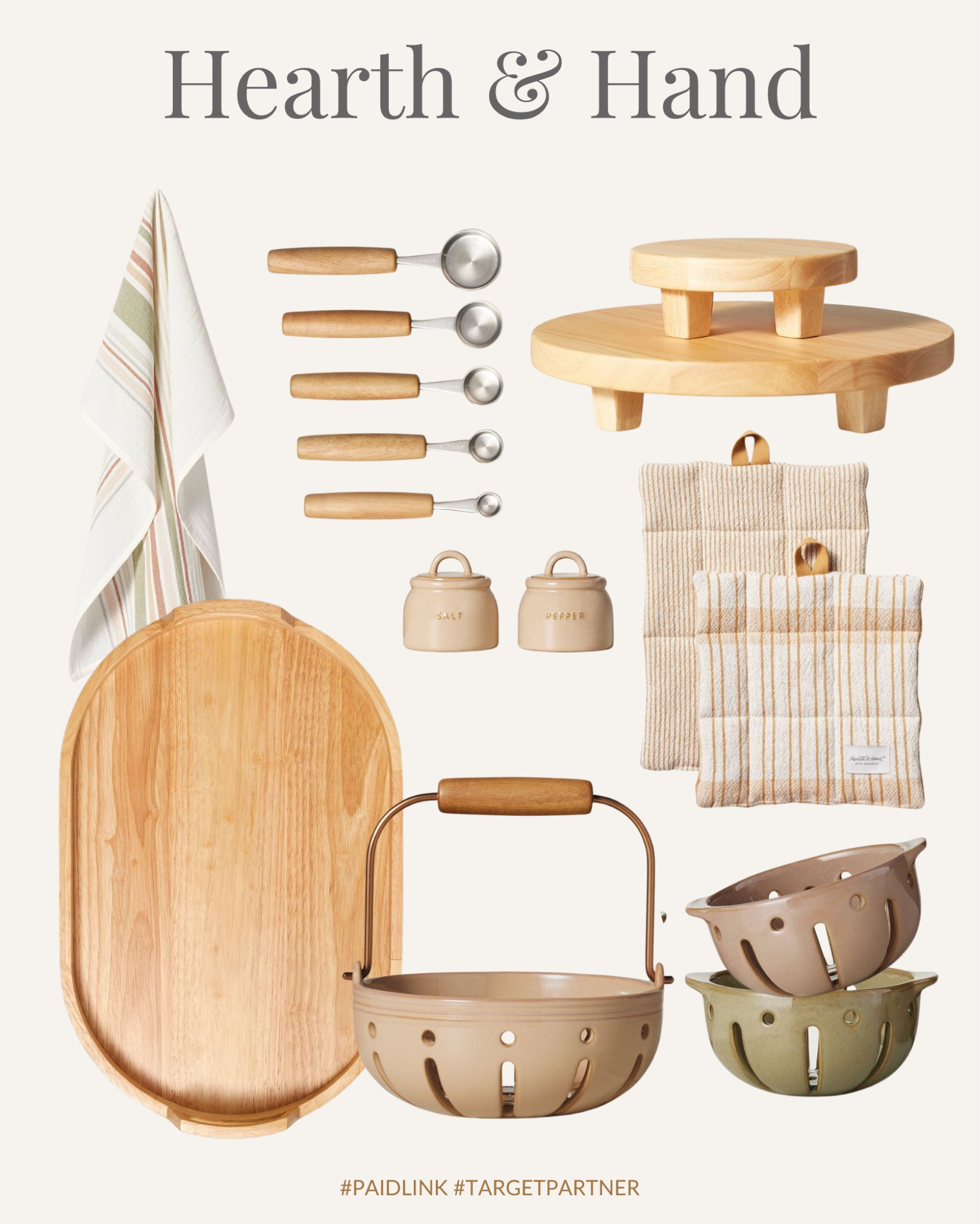 Target Hearth and Hand, kitchen towel, berry bowl, oven mitt, oval wood tray, wood footed pedestal, measuring spoon 

#LTKsalealert #LTKstyletip #LTKhome